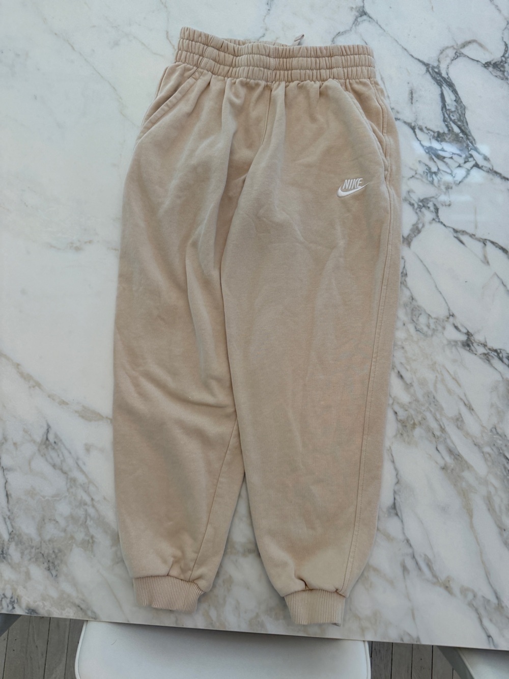 Nike Tan Jogger Pants with White Swoosh